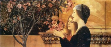 Deux filles avec un Oleander Gustav Klimt Peinture à l'huile